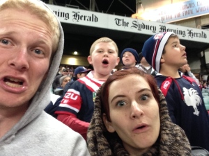 The kids behind us at the NRL game were great!